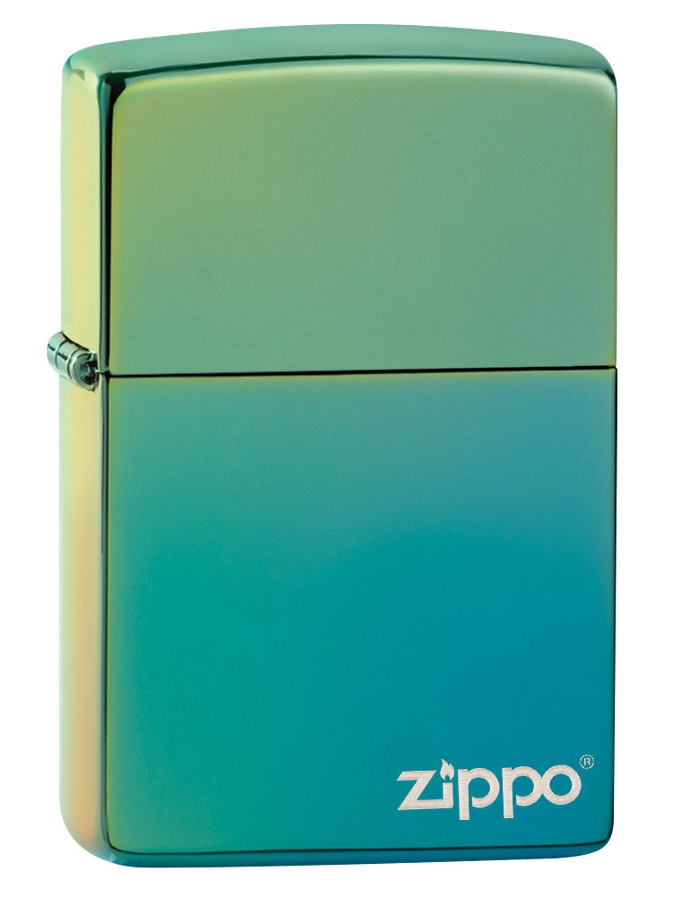 Zippo Lighter Zippo Logo High Polish Teal 49191ZL Lucas Lighters