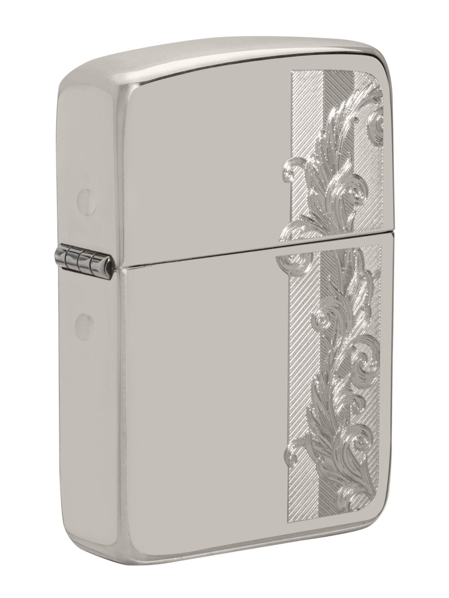 Zippo Lighter: Sterling Silver Herringbone Filigree - Hand Satin 49558