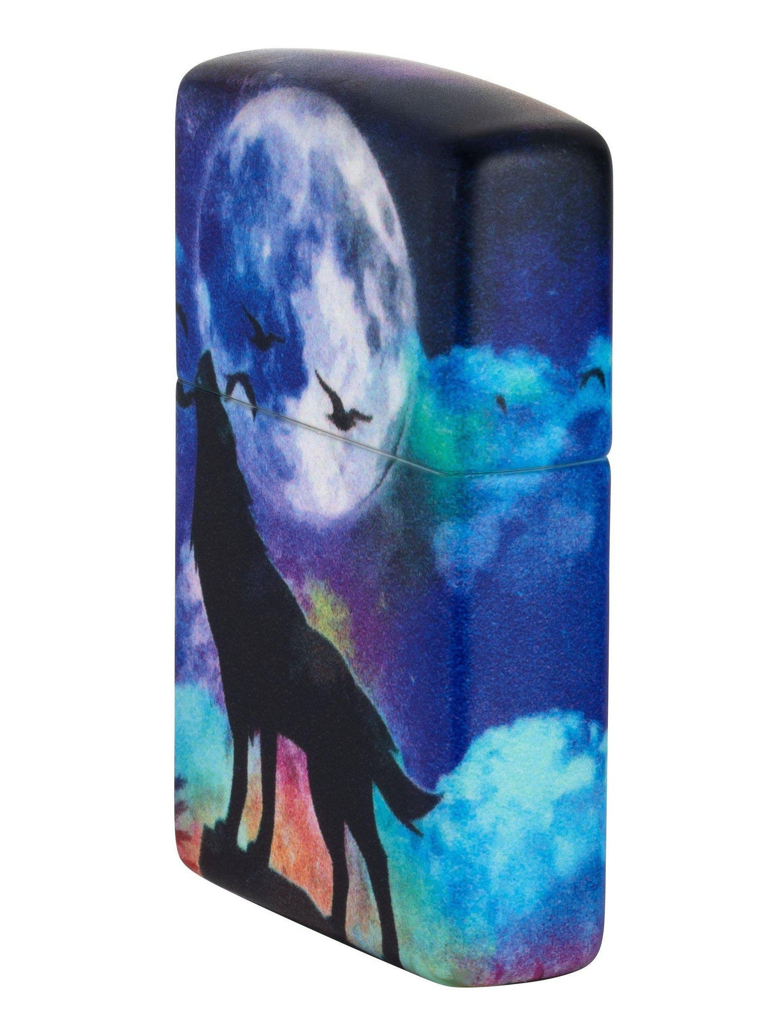 Zippo Lighter: Wolf Howling at Night - 540 Matte 49683