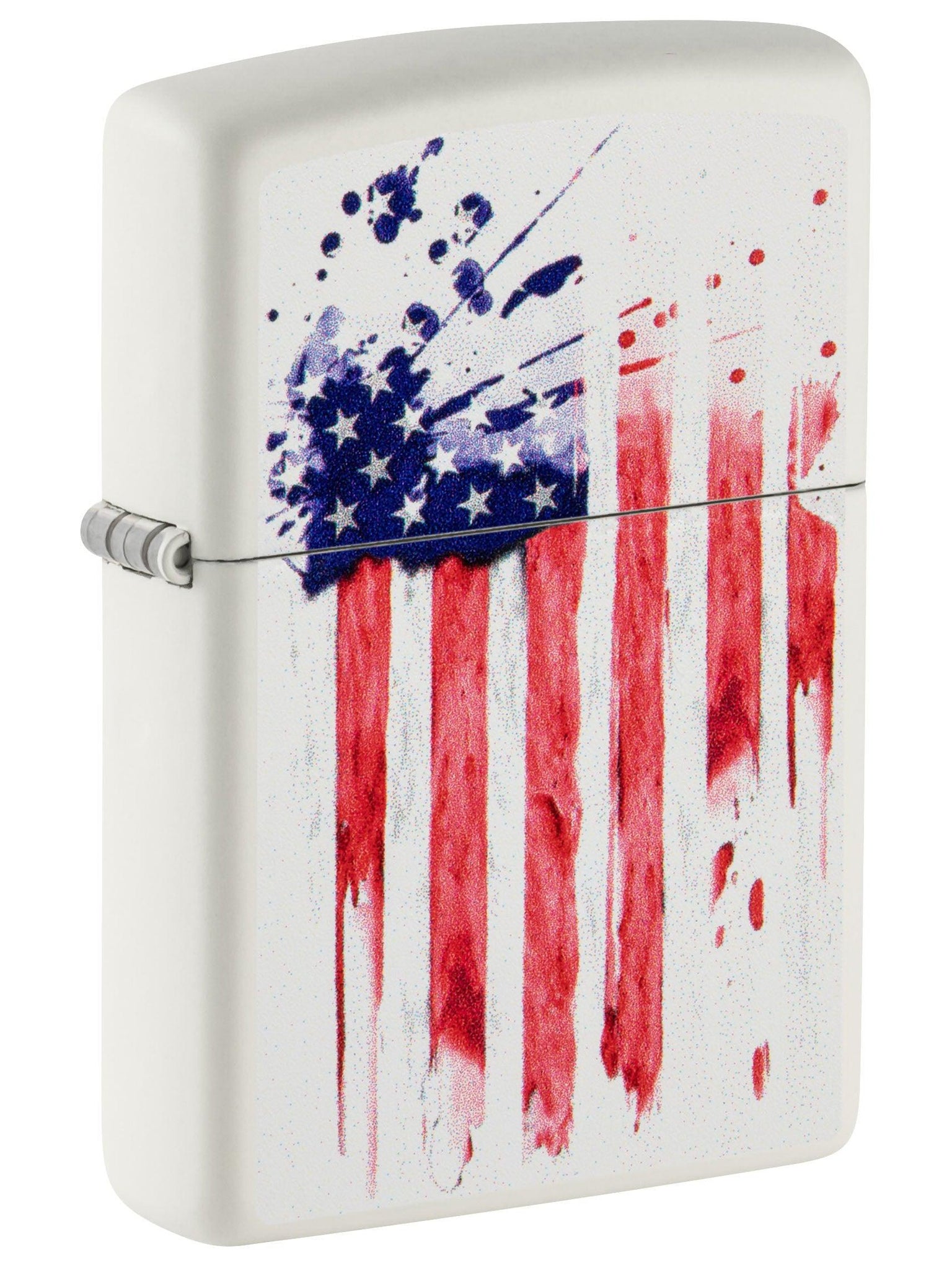 Zippo Lighter: American Flag Design - White Matte 49783