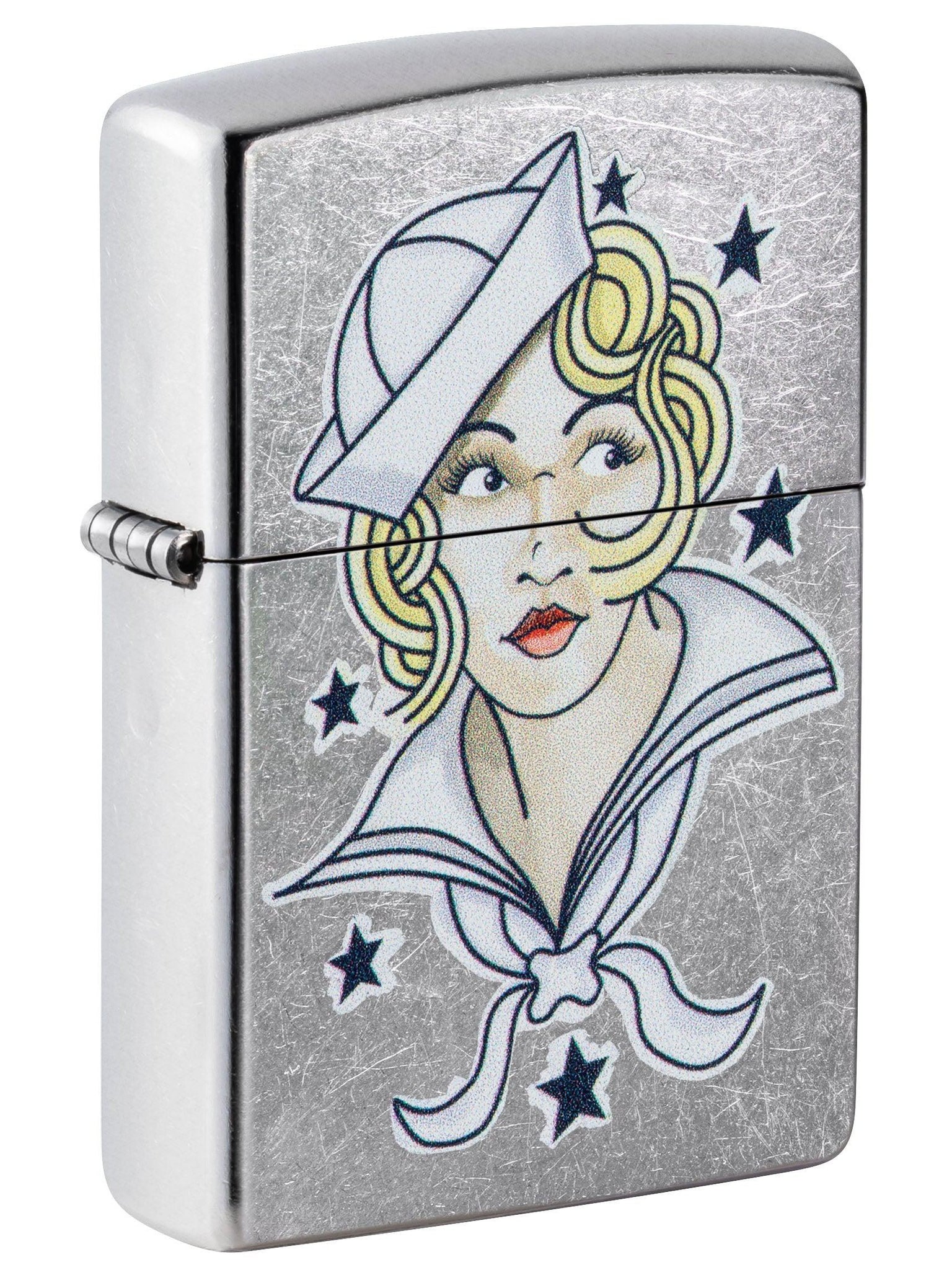 Zippo Lighter: Sailor Girl Tattoo - Street Chrome 49789