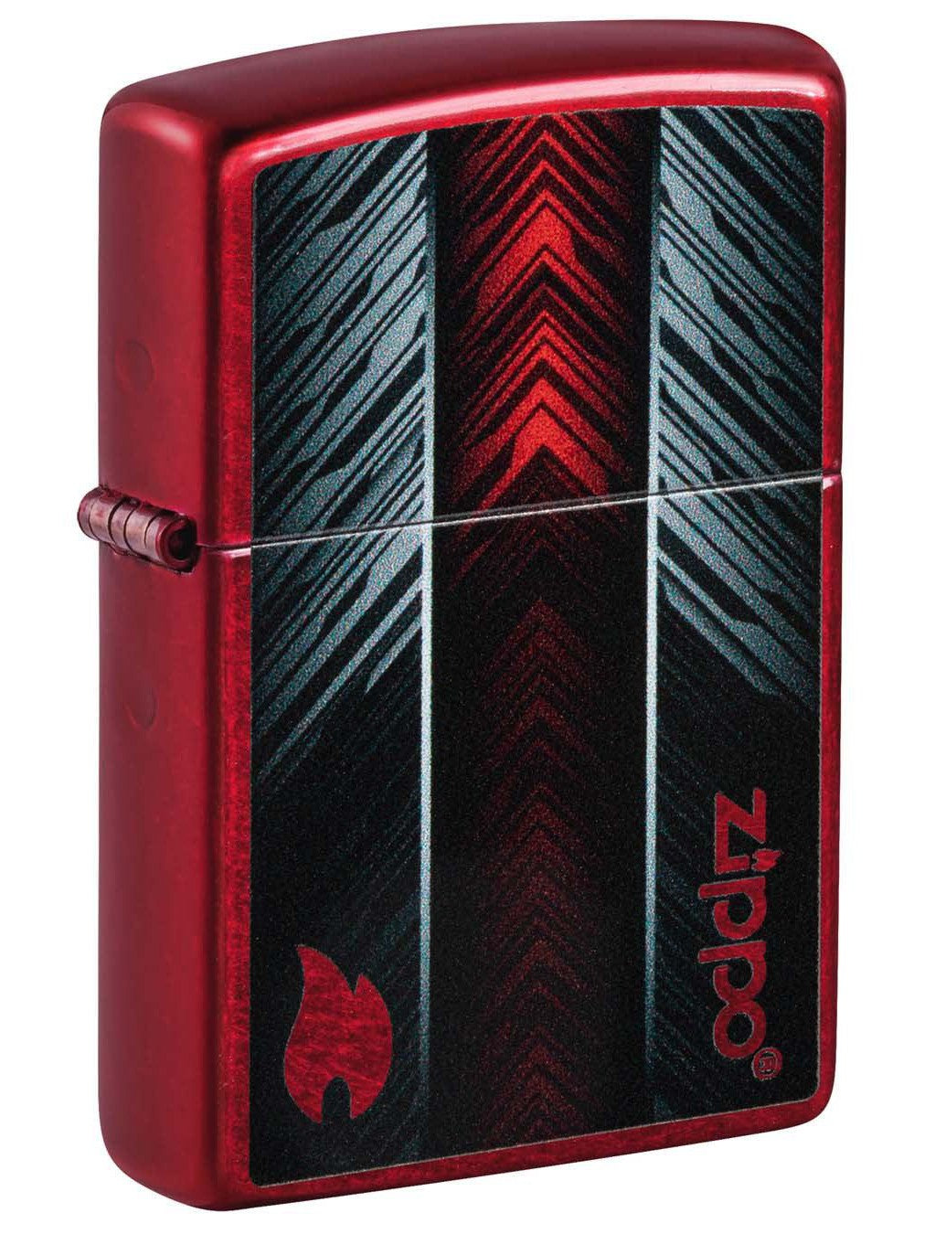 Zippo Lighter: Zippo Logo Flame - Candy Apple Red 49903