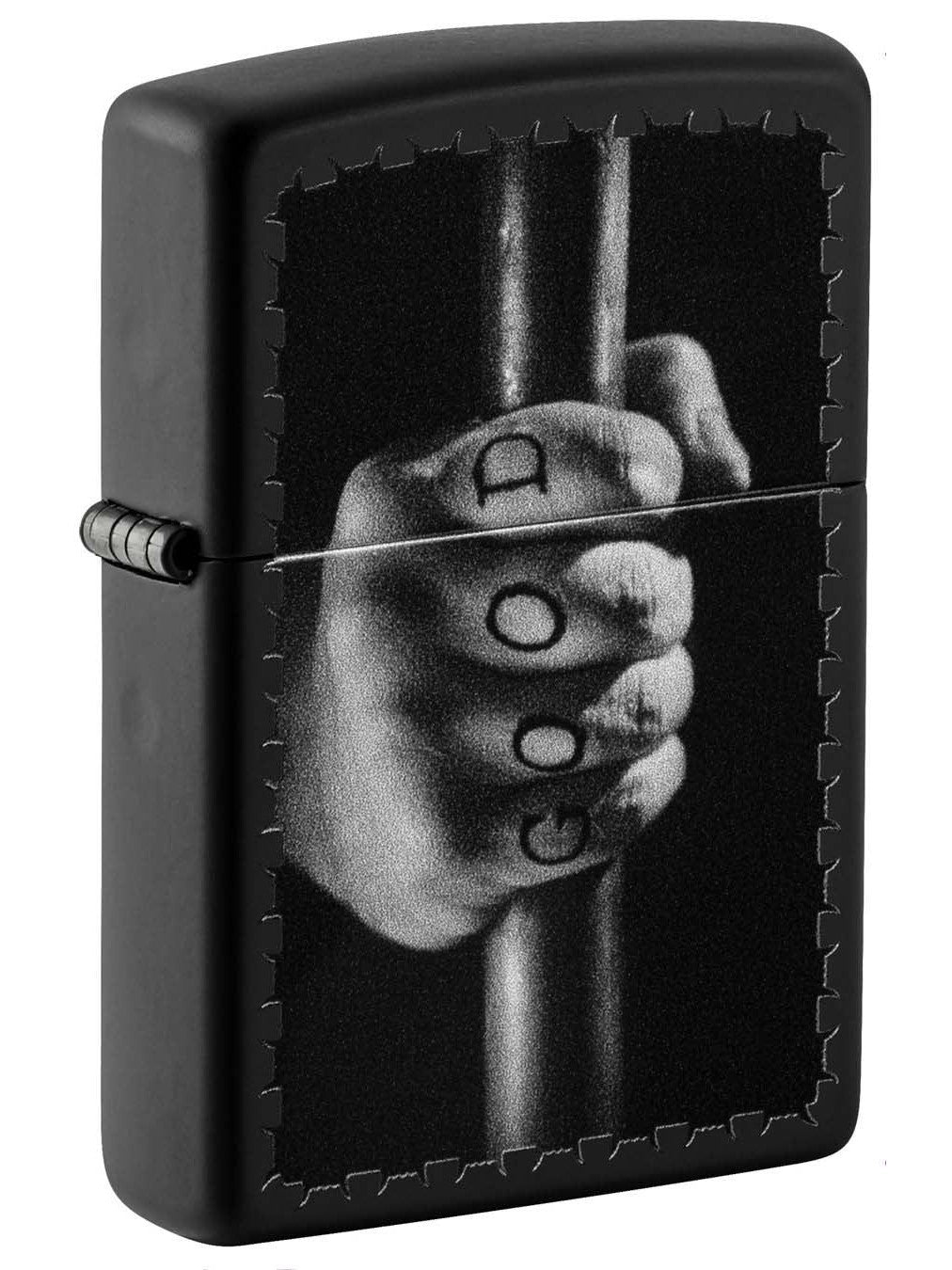 Zippo Lighter: Jail Tattoo - Black Matte 49905