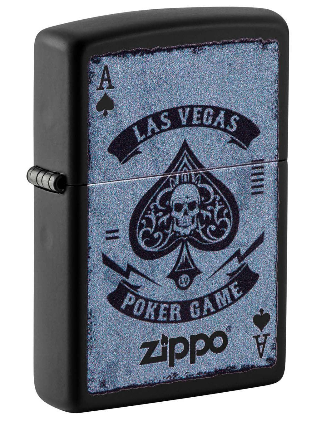 Zippo Lighter: Ace of Spades, Las Vegas Poker Game - Black Matte 49908