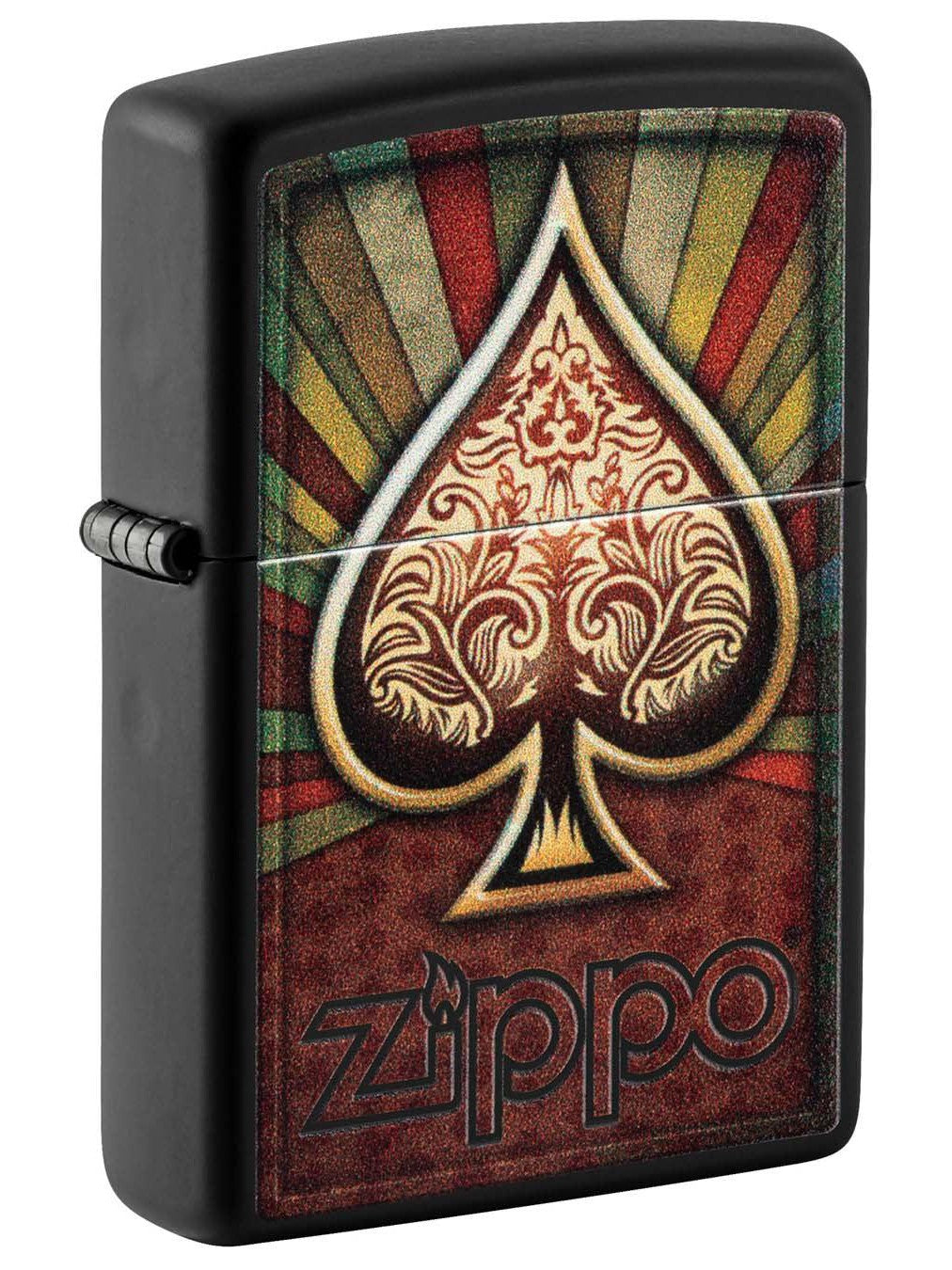 Zippo Lighter: Spade Design - Black Matte 49917