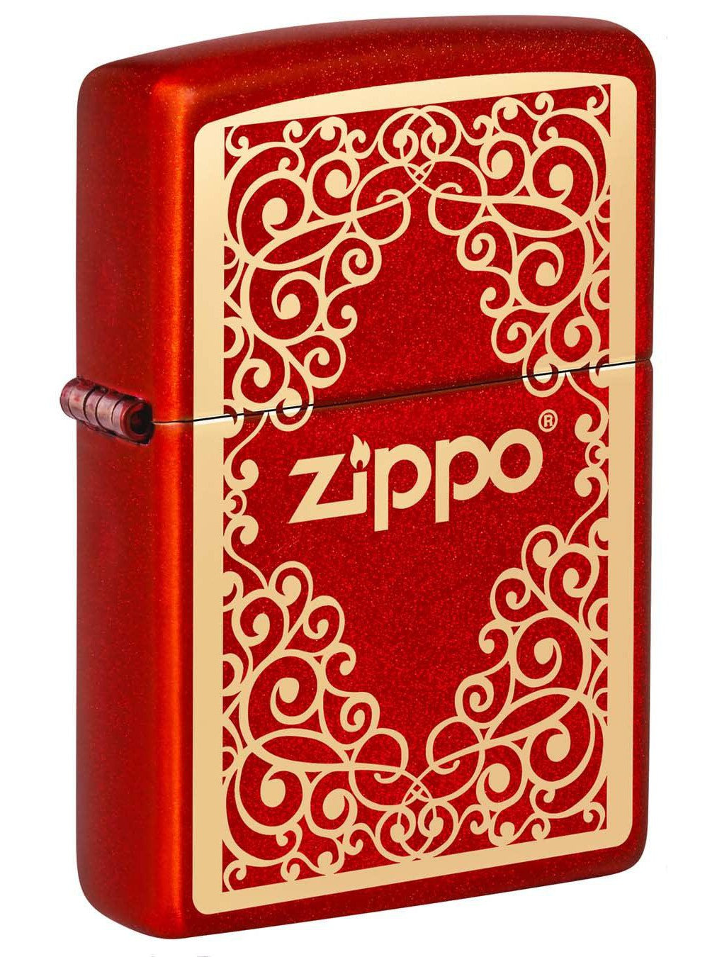 Zippo Lighter: Zippo Logo Pattern - Metallic Red 49940