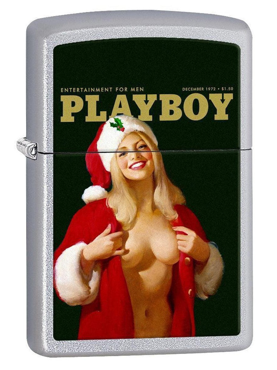 Zippo Lighter: Playboy Cover December 1972 - Satin Chrome 77937 (1975601856627)
