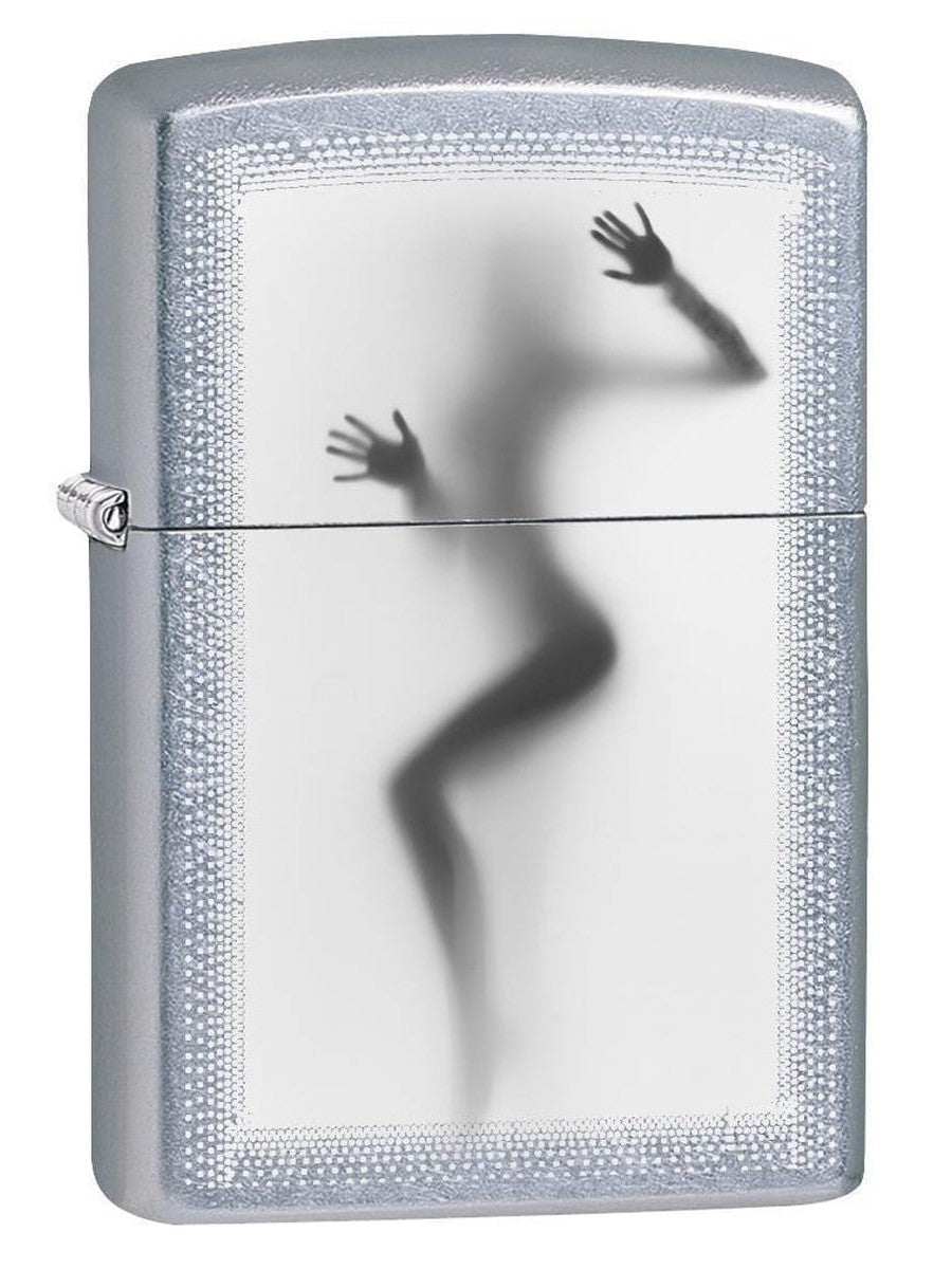 Zippo Lighter: Nude Girl Against the Glass - Street Chrome 78165 (1975605133427)