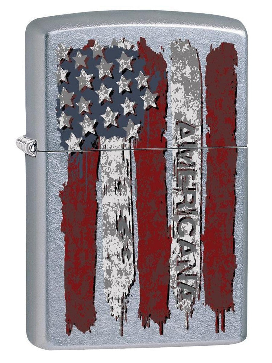 Zippo Lighter: United States Flag, Americana - Street Chrome 78480 (1975609819251)