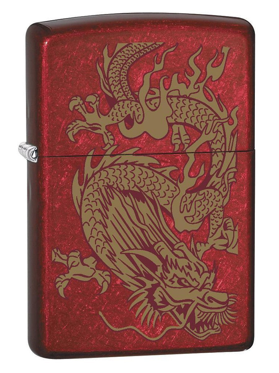 Zippo Lighter: Golden Dragon - Candy Apple Red 79095 - Gear Exec (1975618633843)