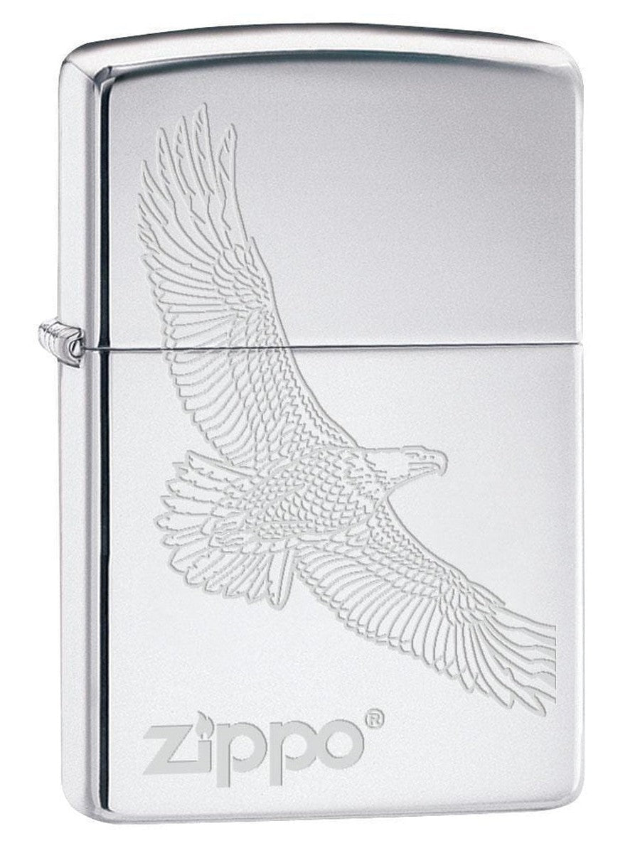 Zippo Lighter: Engraved Soaring Eagle - High Polish Chrome 79491 - Gear Exec (1975625875571)