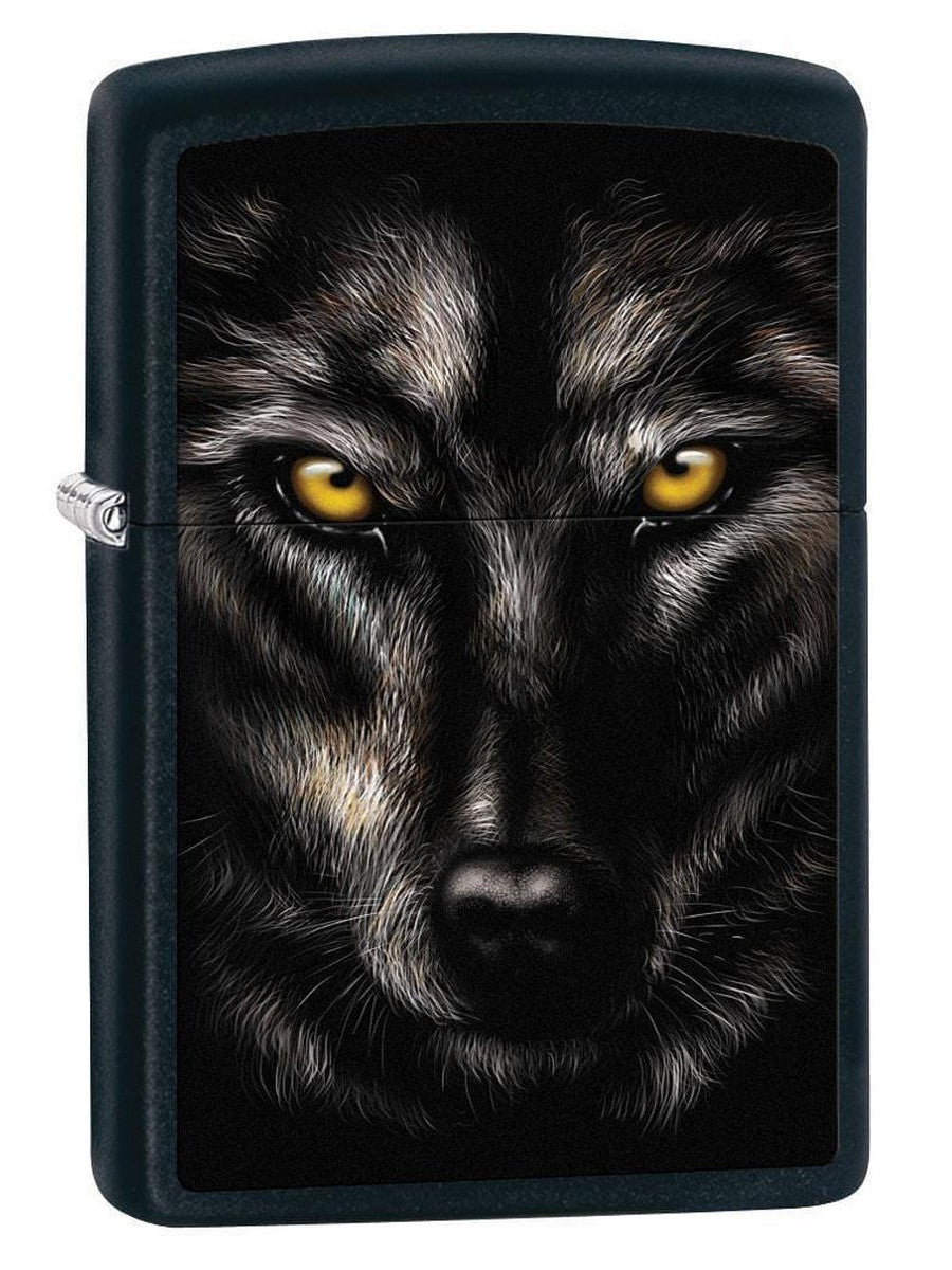 Zippo Lighter: Wolf Face - Black Matte 79578 – Lucas Lighters