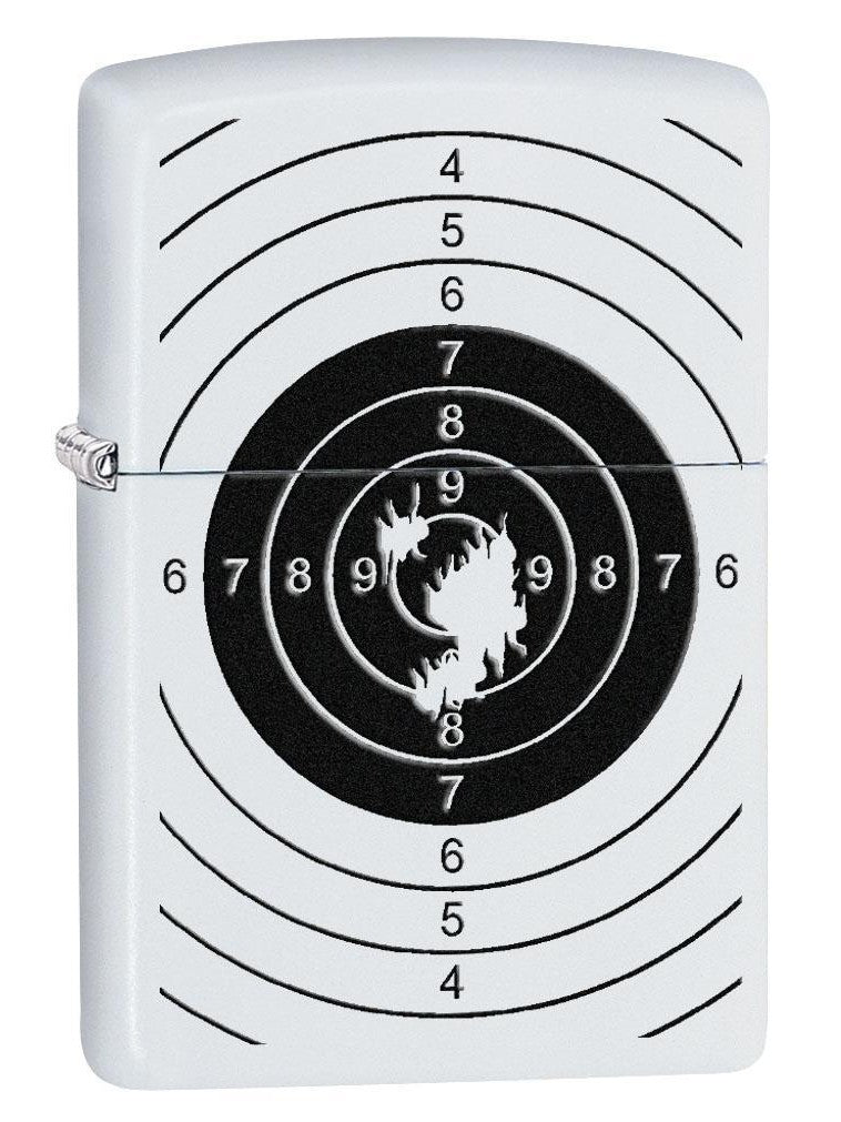 Zippo Lighter Shooting Target with Holes Brushed Chrome 80571
