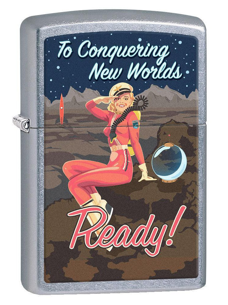 Zippo Lighter: Conquering New Worlds, Pin-up Girl - Street Chrome 80802