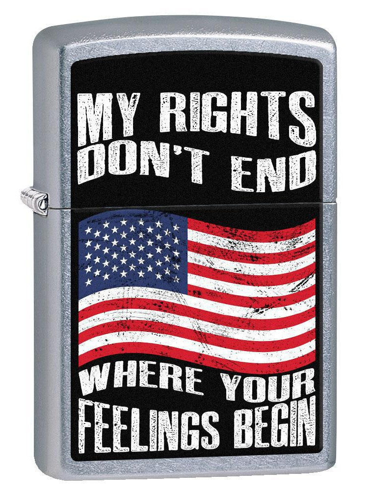 Zippo Lighter: My Rights Don't End - Street Chrome 80859