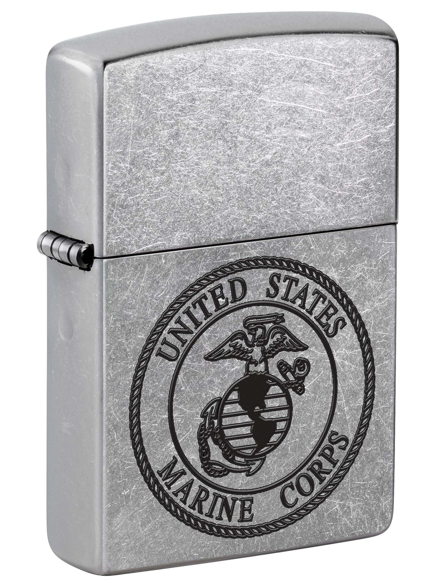 Zippo Lighter: United States Marine Corps Logo - Street Chrome 81019