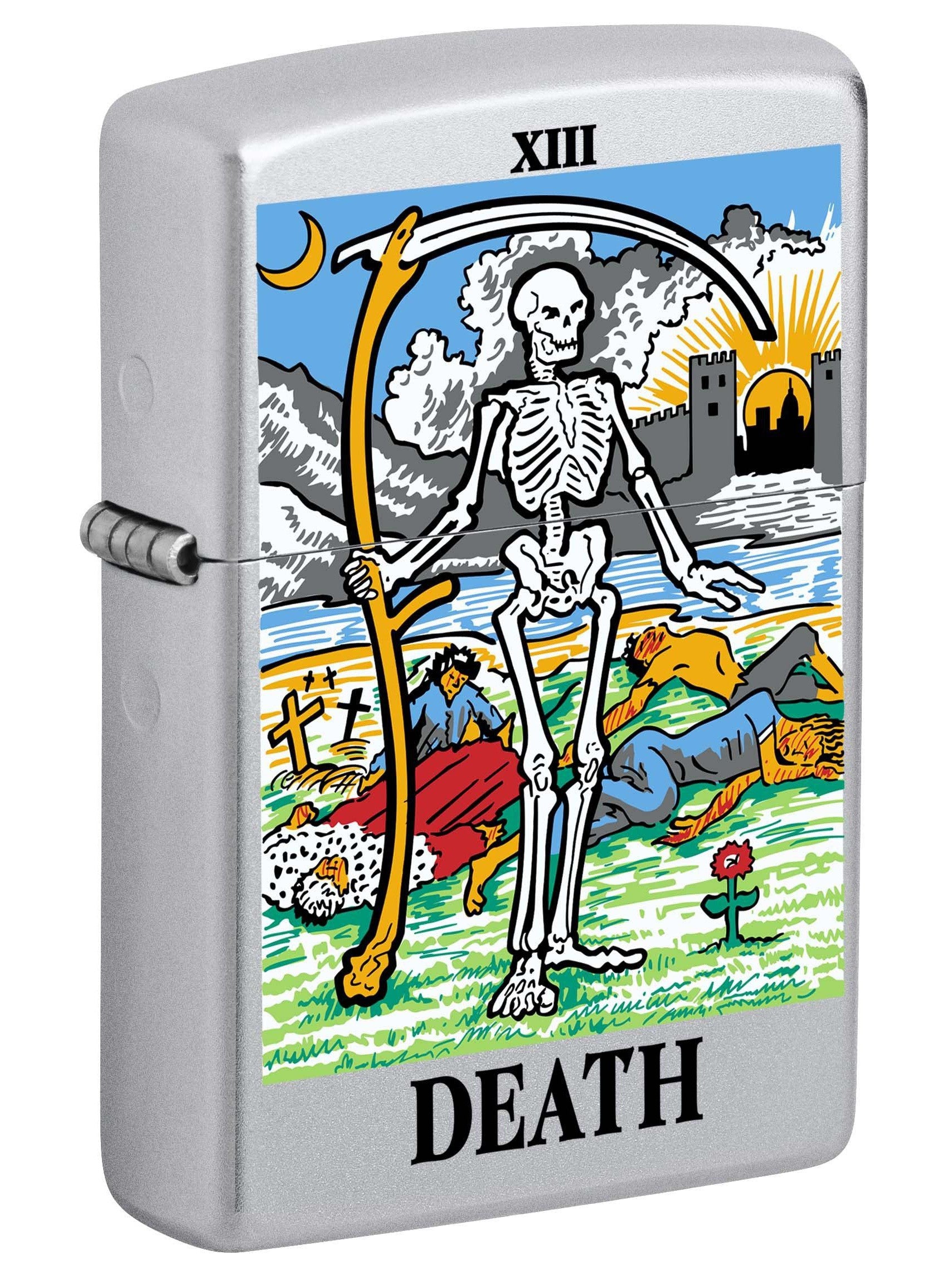Zippo Lighter Tarot Card 13, Death Satin Chrome 81047 Lucas Lighters