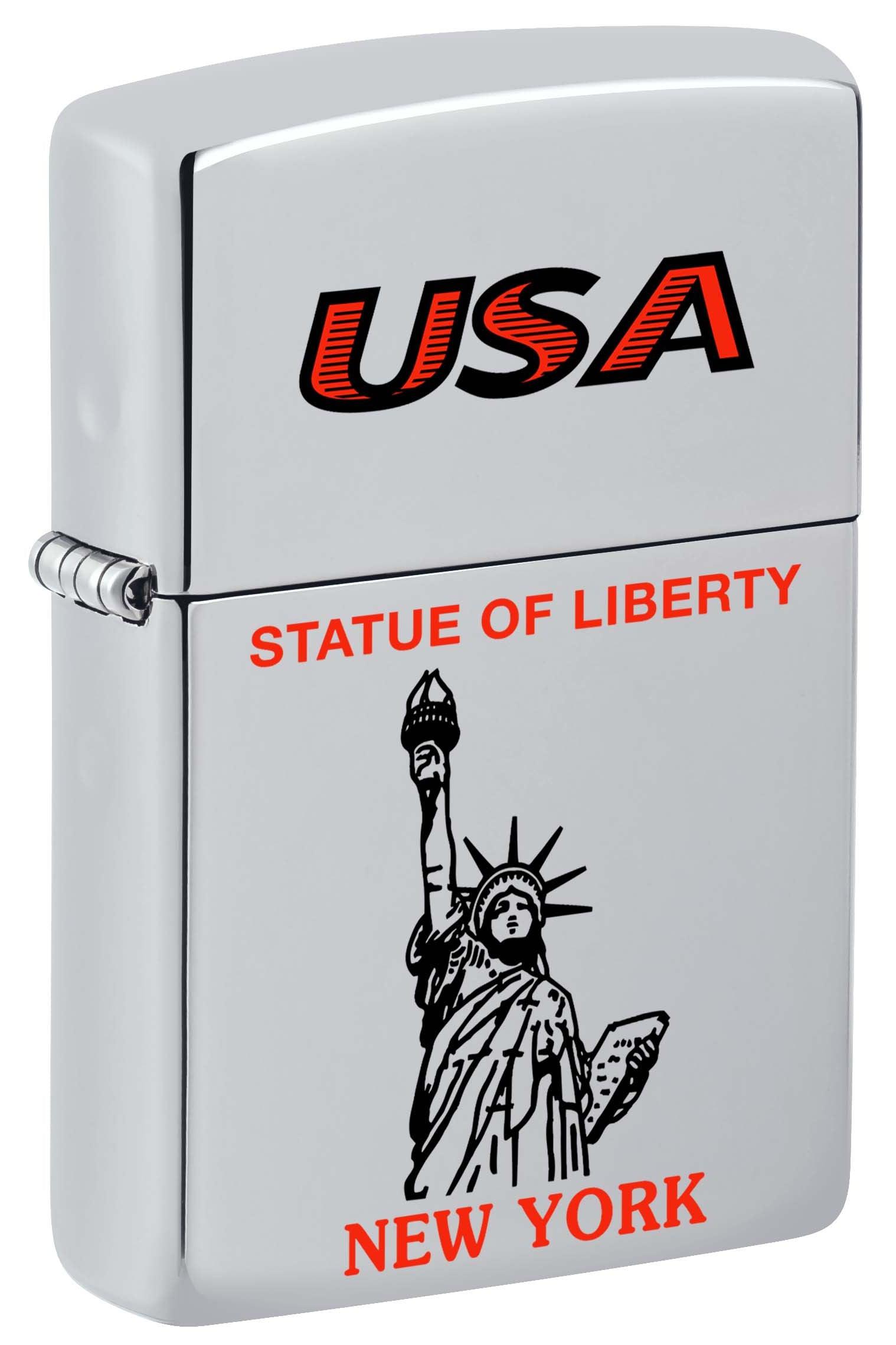 Zippo Lighter USA Statue of Liberty New York High Polish Chrome 811