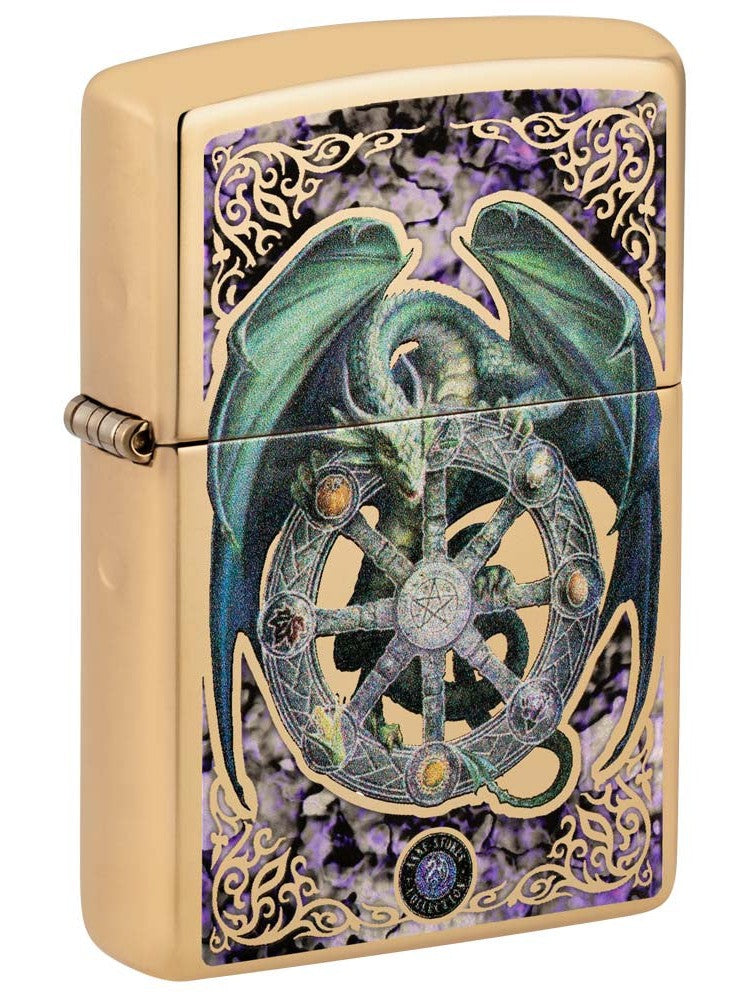 Zippo Lighter: Anne Stokes Fusion Year of the Magical Dragon - High Polish Brass 81200