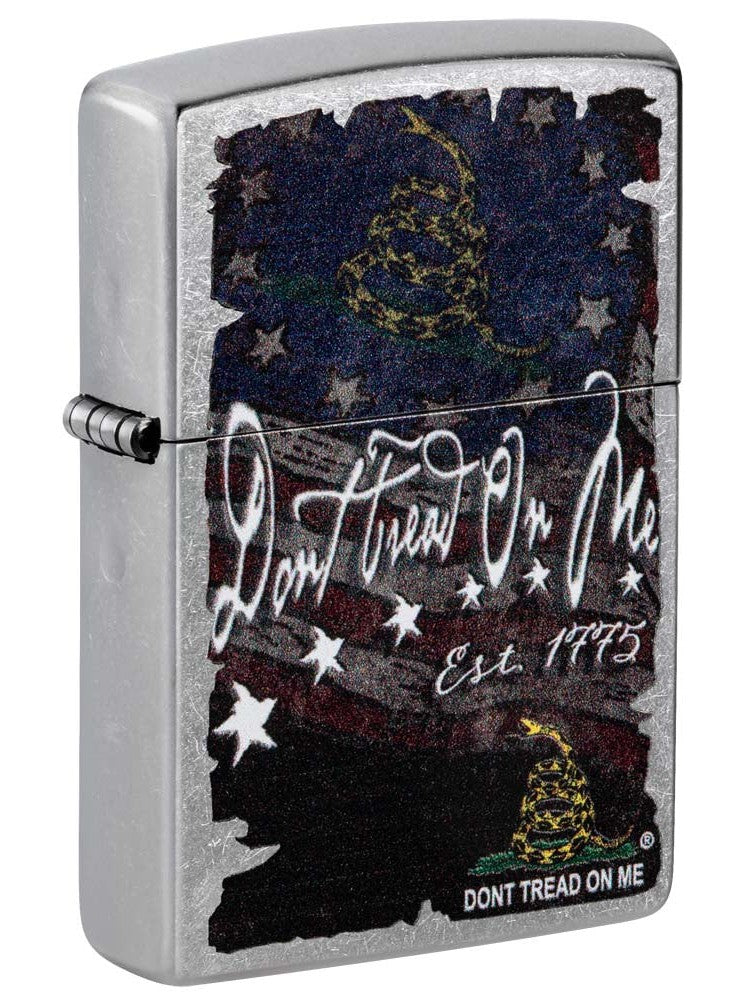 Zippo Lighter: Don't Tread on Me, Est. 1775 - Street Chrome 81213