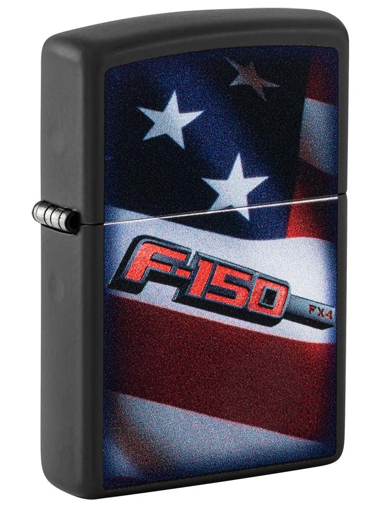 Zippo Lighter: Ford F-150 American Flag - Black Matte 81216