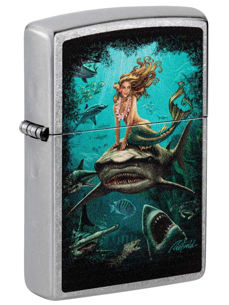 Zippo Lighter: Mermaid and Sharks by Rick Rietveld - Street Chrome 81241