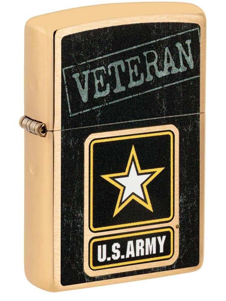 Zippo Lighter: U.S. Army Veteran - Brushed Brass 81244