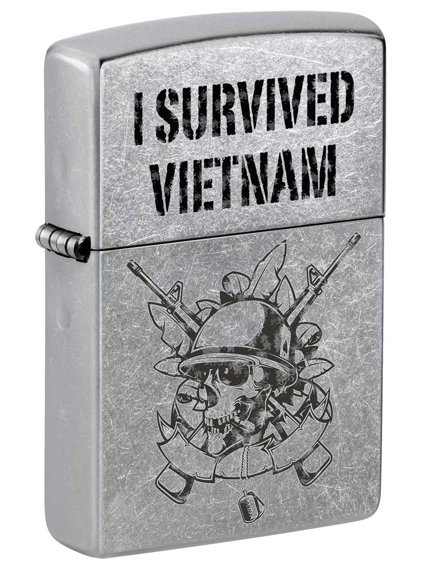 Zippo Lighter: I Survived Vietnam - Street Chrome 81363