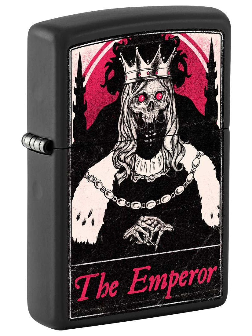 Zippo Lighter Tarot Card 4, The Emperor Black Matte 81365 Lucas Lighters