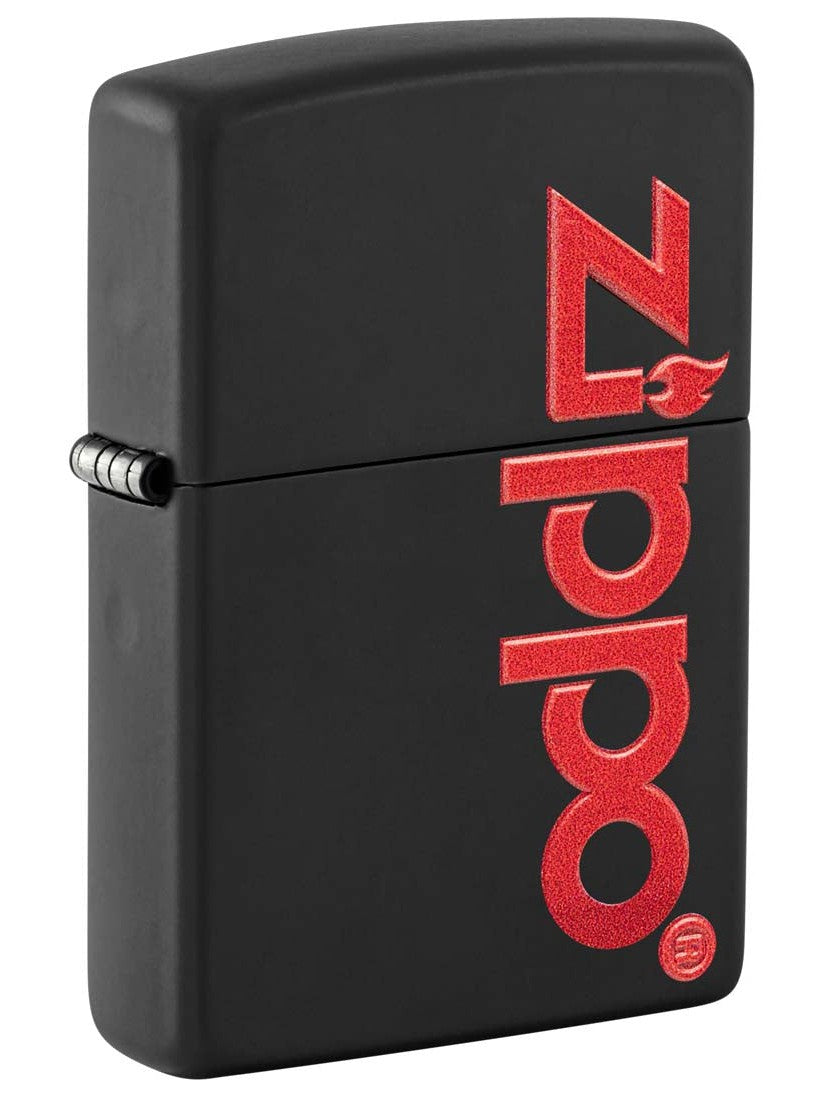 Zippo Lighter: Zippo Logo, Texture Print - Black Matte 81389