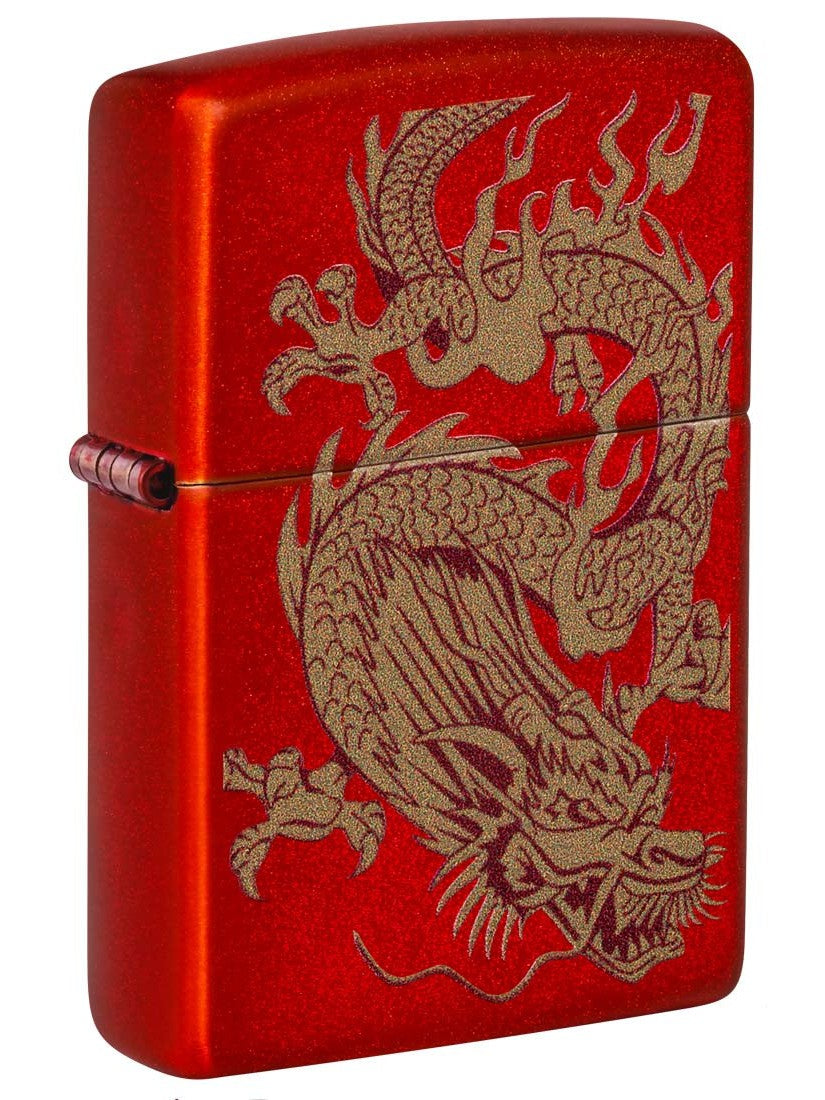 Zippo Lighter: Golden Dragon - Metallic Red 81398