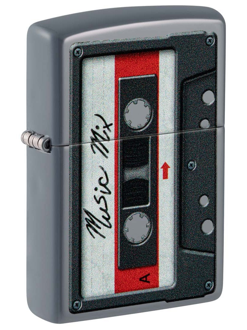 Zippo Lighter: Cassette Tape - Flat Grey 81409