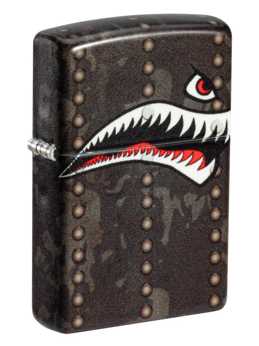 Zippo Lighter: Fighter Plane Nose Art, Shark Teeth - 540 Color 81434