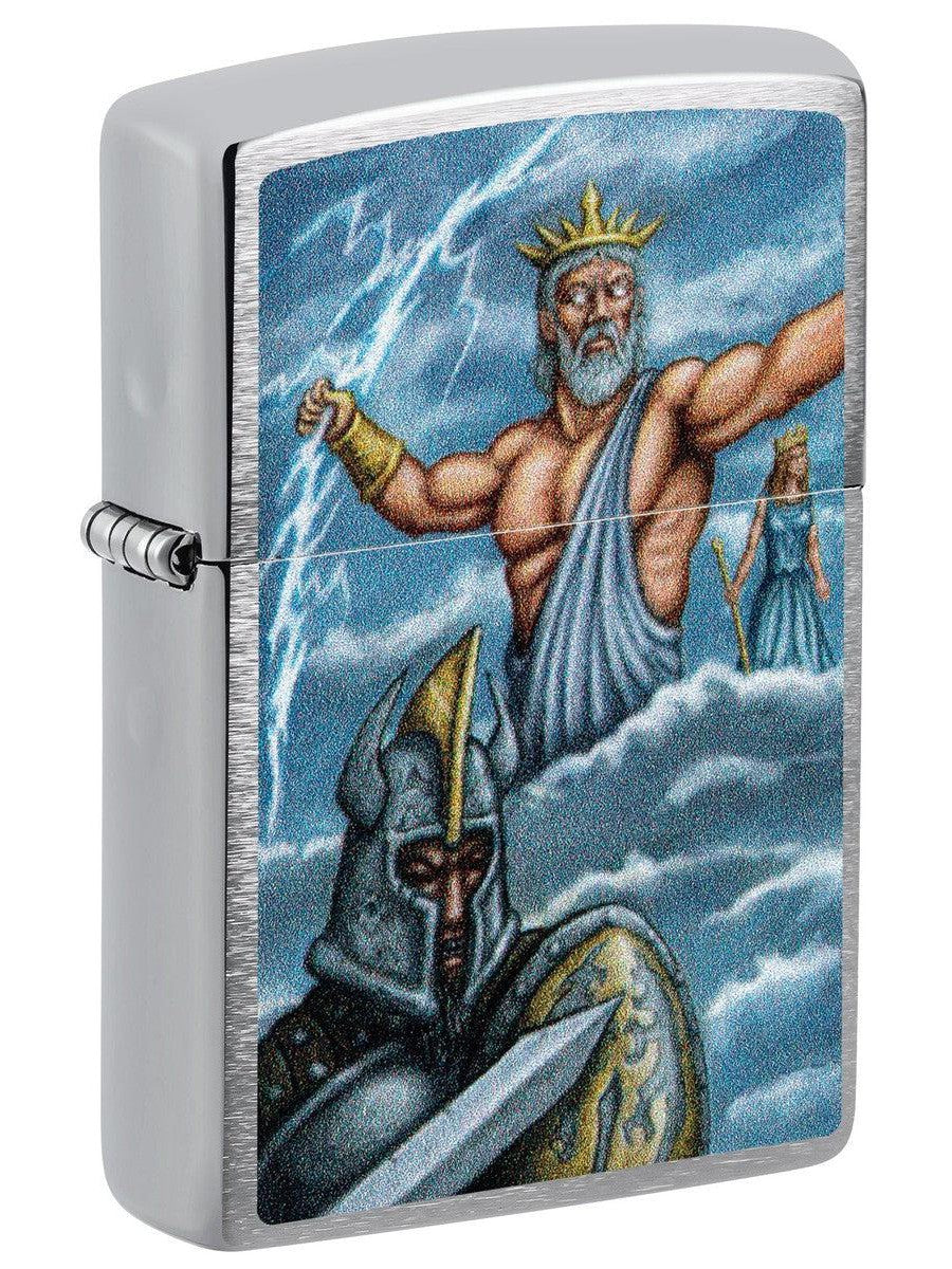Zippo Lighter Greek Gods and Soldier Brushed Chrome 81465 Lucas