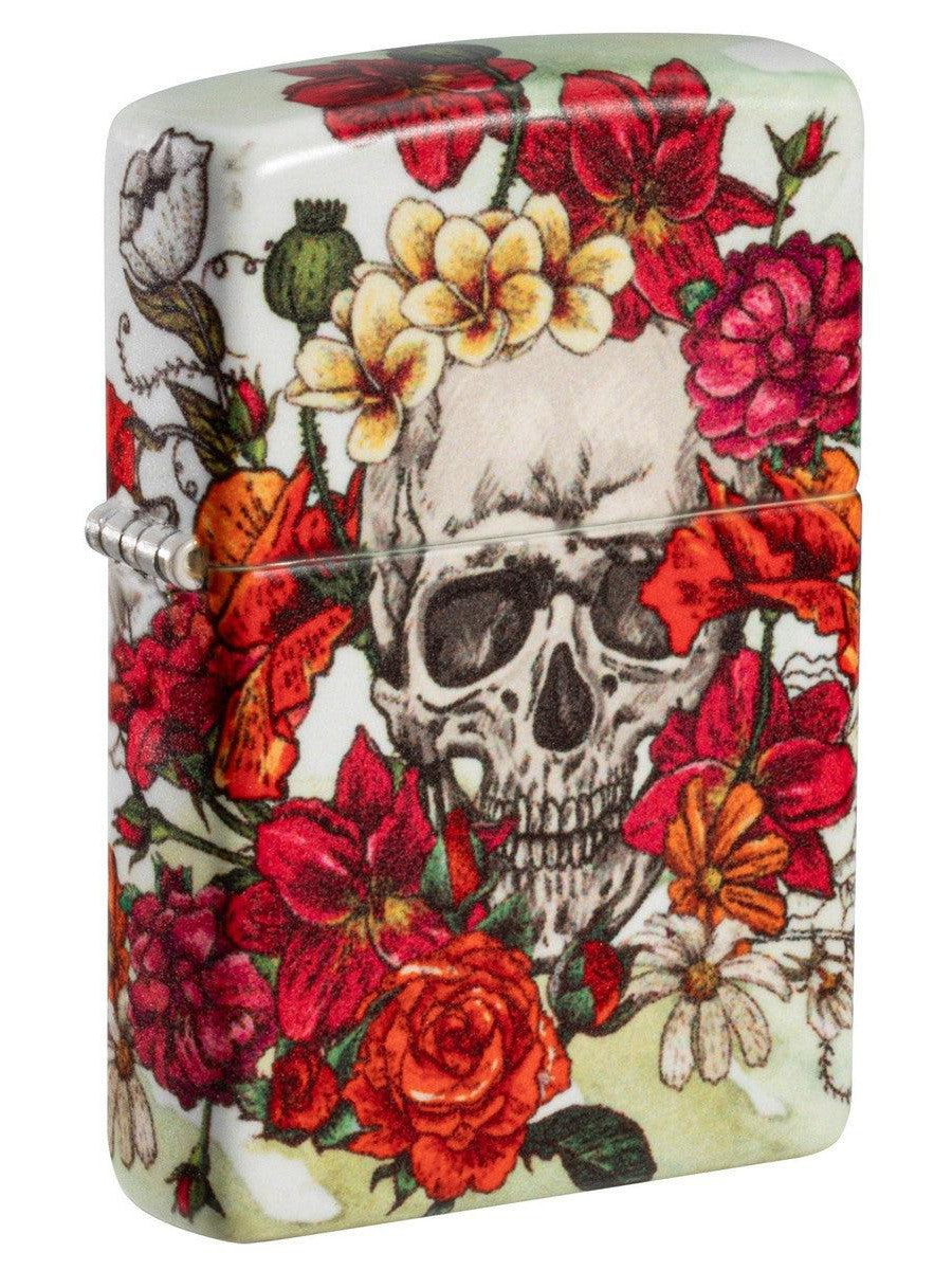 Zippo Lighter: Flowers and Skull - 540 Color 81476