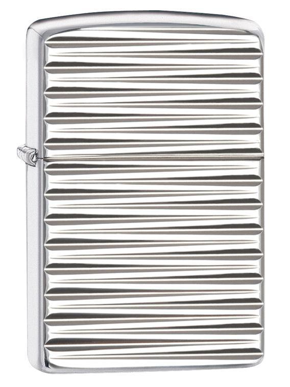 Zippo Lighter: Armor, Engine Turn Horizontal - High Polish Chrome 28639