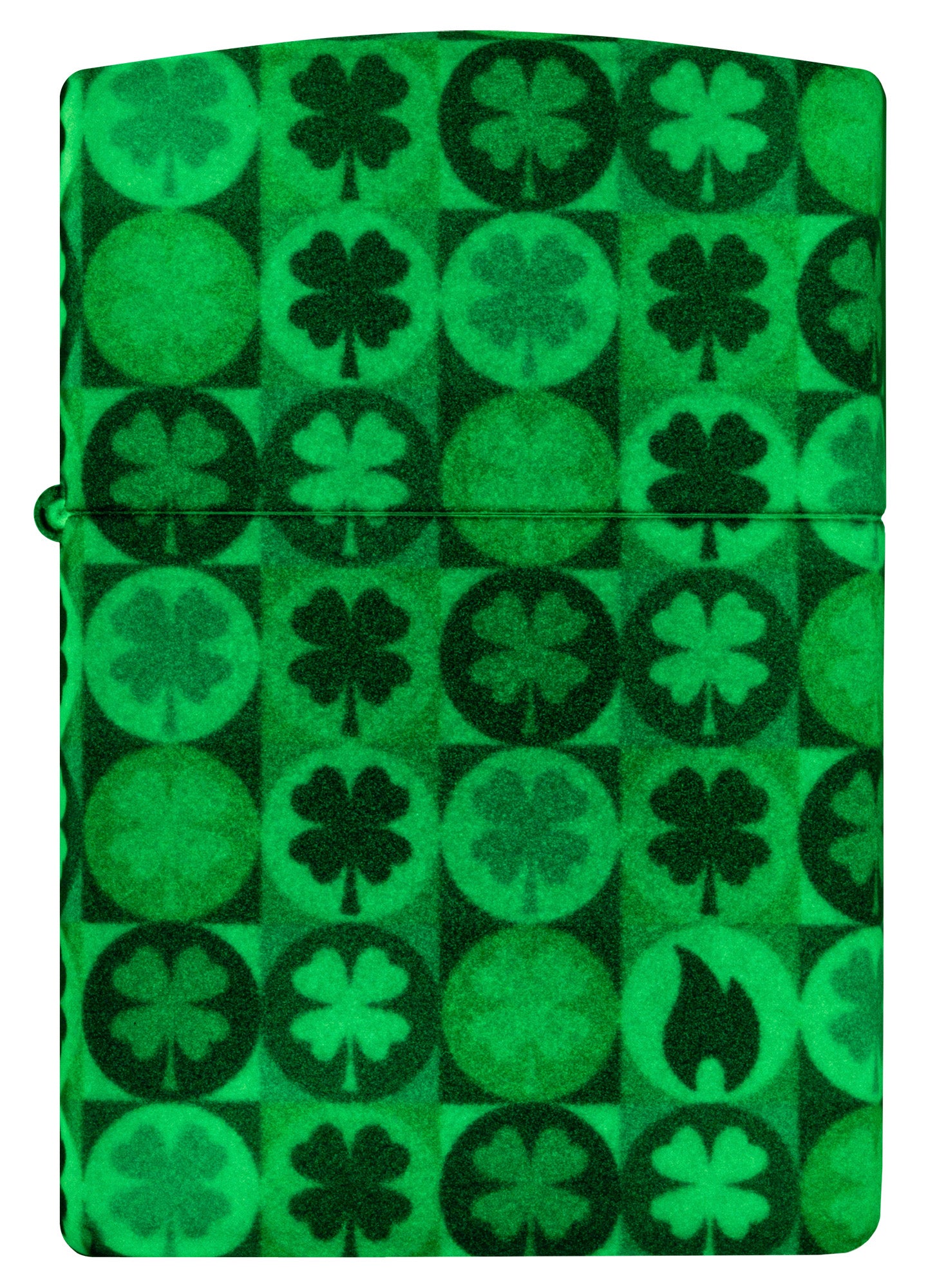 Zippo Lighter: Four-leaf Clovers - Glow-in-the-Dark Green 46015