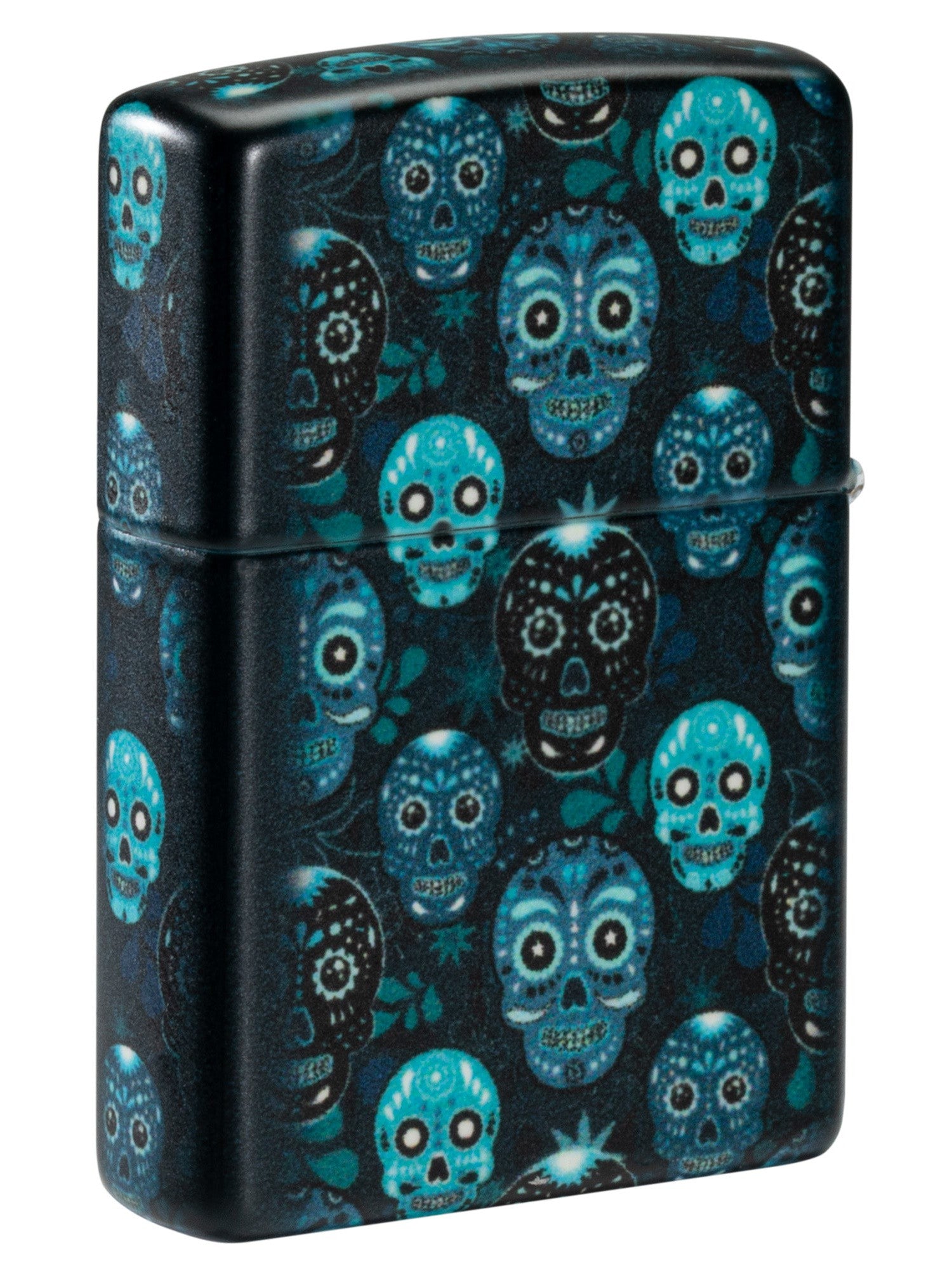 Zippo Lighter: Sugar Skulls - Glow-in-the-Dark Green 46017