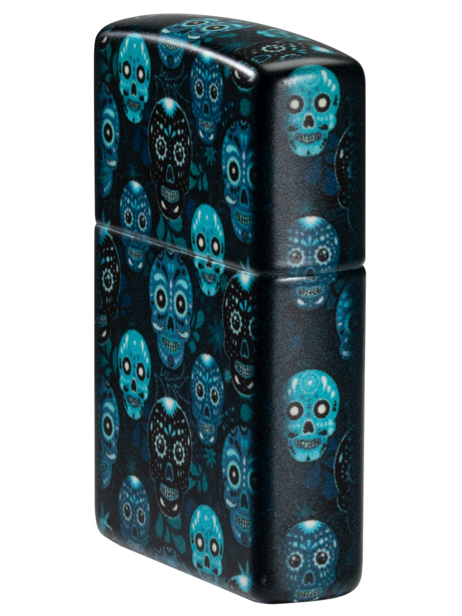 Zippo Lighter: Sugar Skulls - Glow-in-the-Dark Green 46017