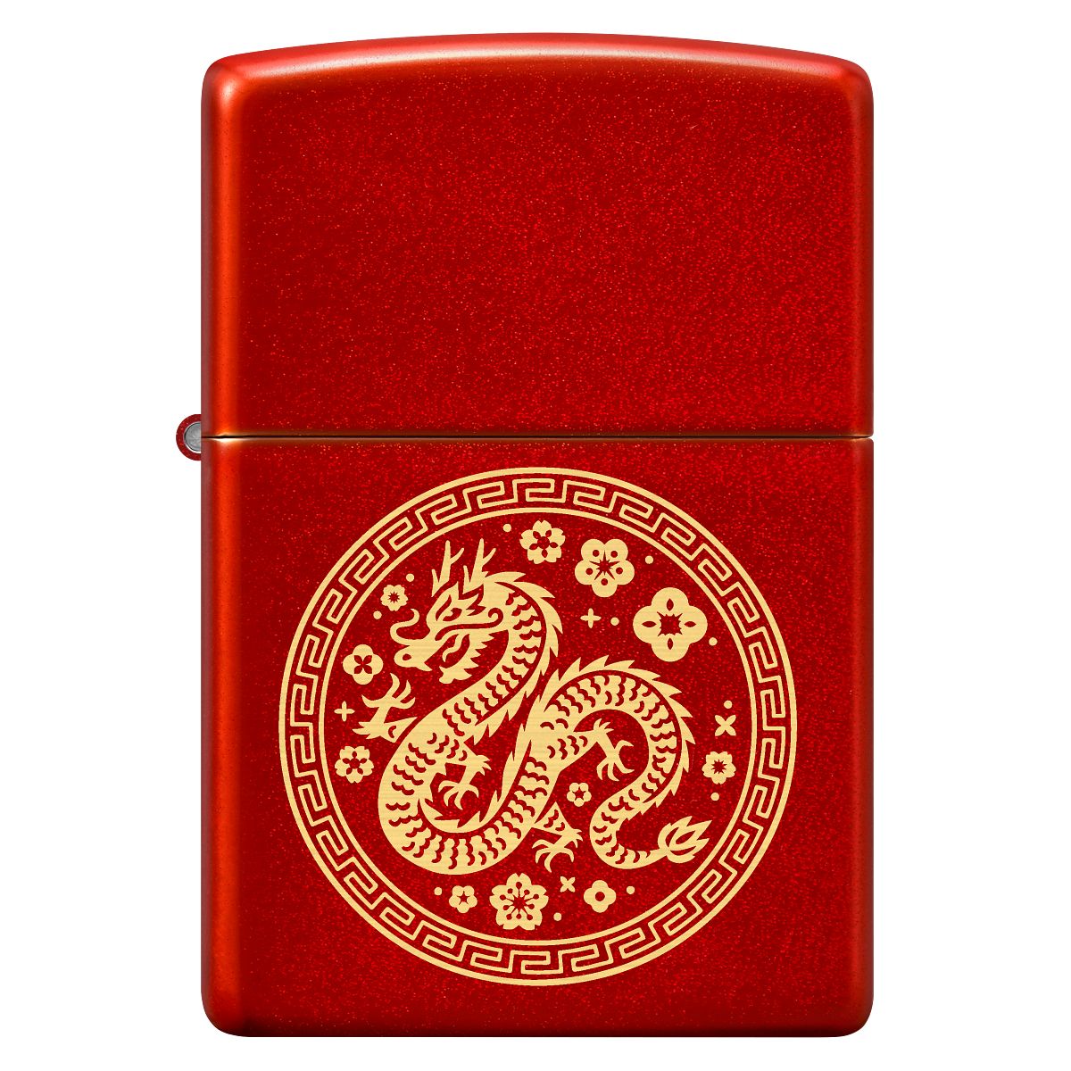 ラックチャイニーズ　Zippo Zippo Lighter: Chinese Year of the Dragon, Engraved - Metallic Red