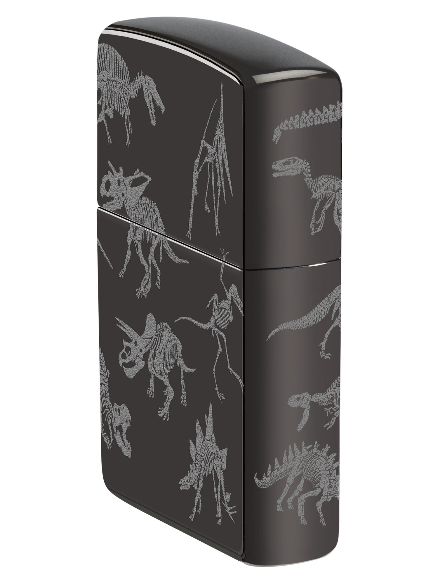 Zippo Lighter: Dinosaur Skeletons, Photo 360 - High Polish Black 46111
