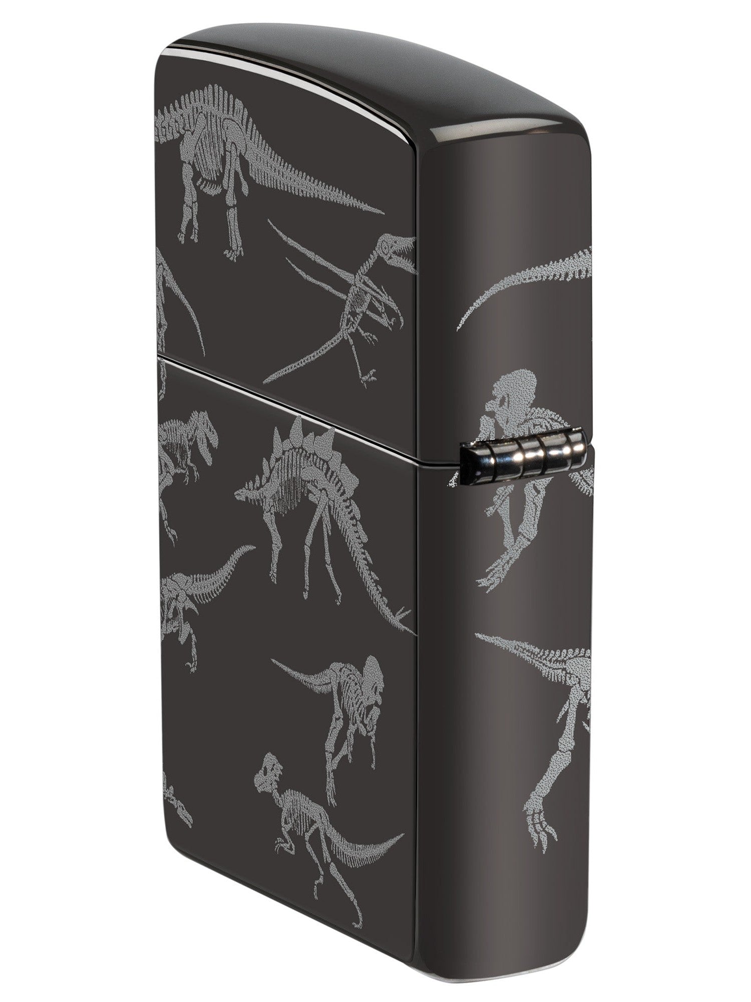 Zippo Lighter: Dinosaur Skeletons, Photo 360 - High Polish Black 46111