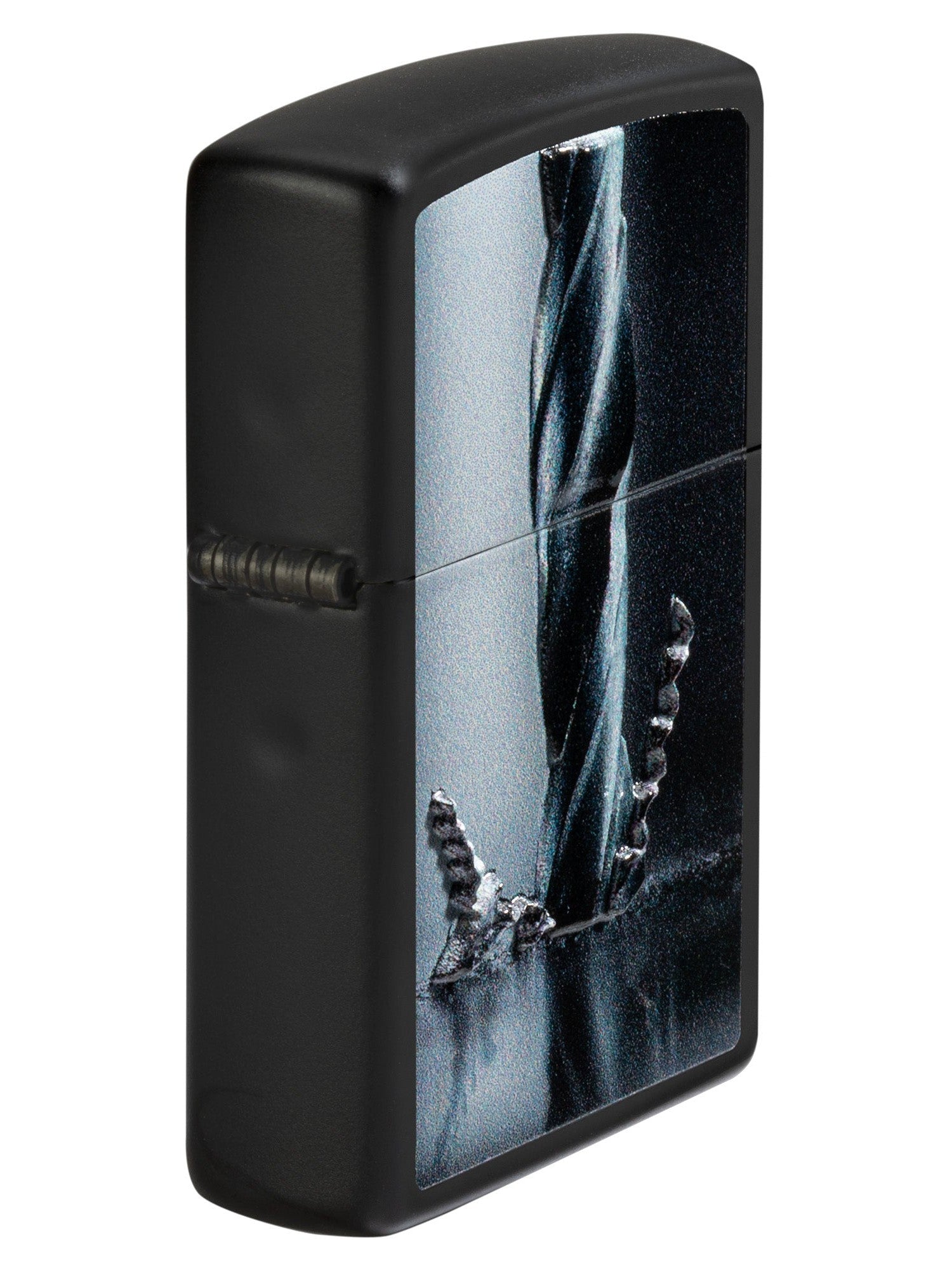 Zippo Lighter: Metal Drill, Raised Print - Black Matte 46115