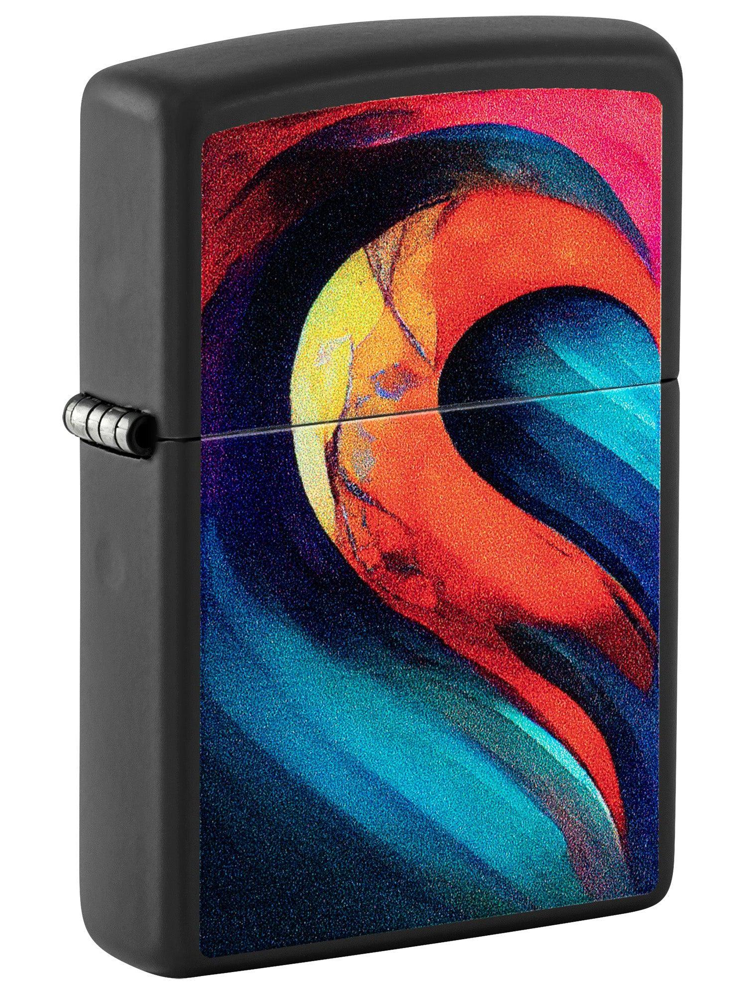 Zippo Lighter Set: Heart Designs - Black Matte 46154