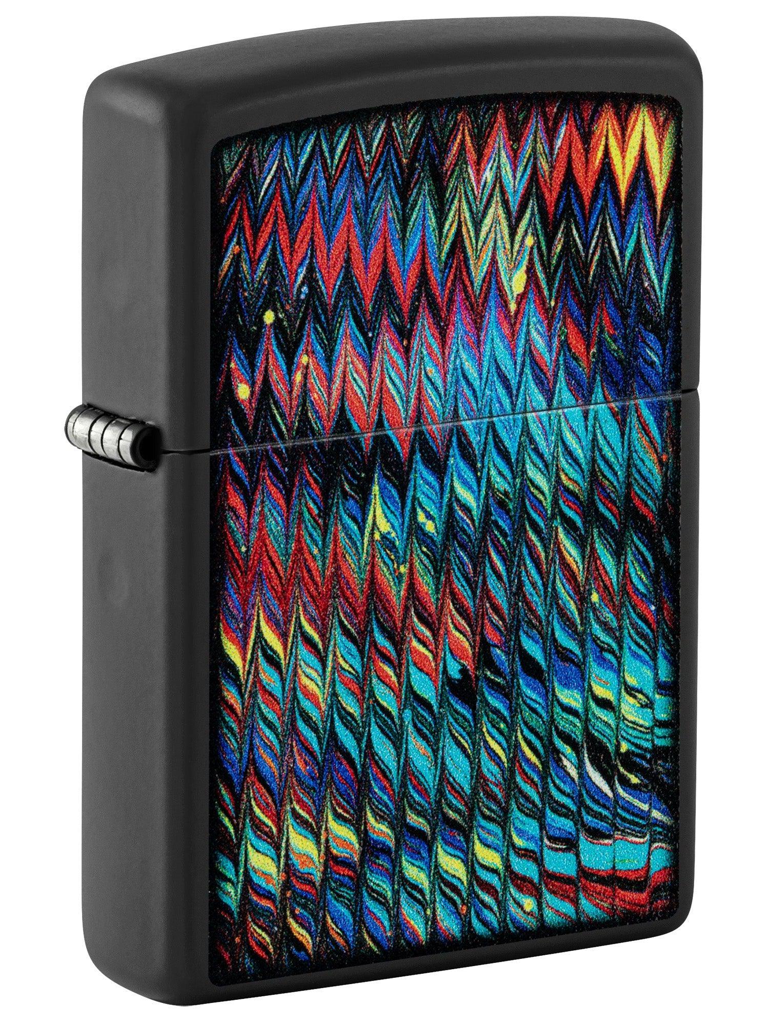 Zippo Lighter Paint Pour Design Black Matte 46169 Lucas Lighters