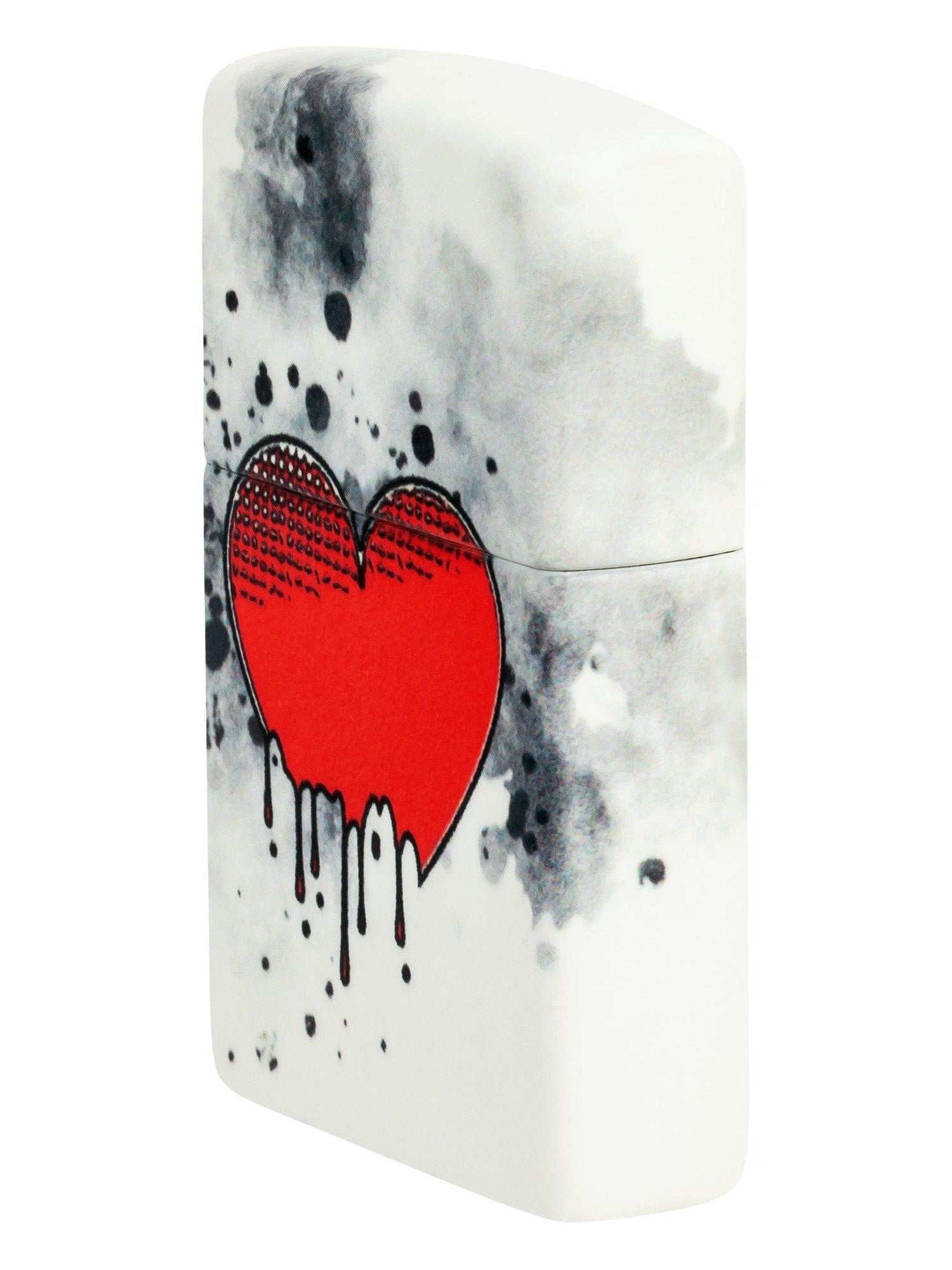 Zippo Lighter: Love Drip Design, 540 Color - Glow-in-the-Dark Green 46258