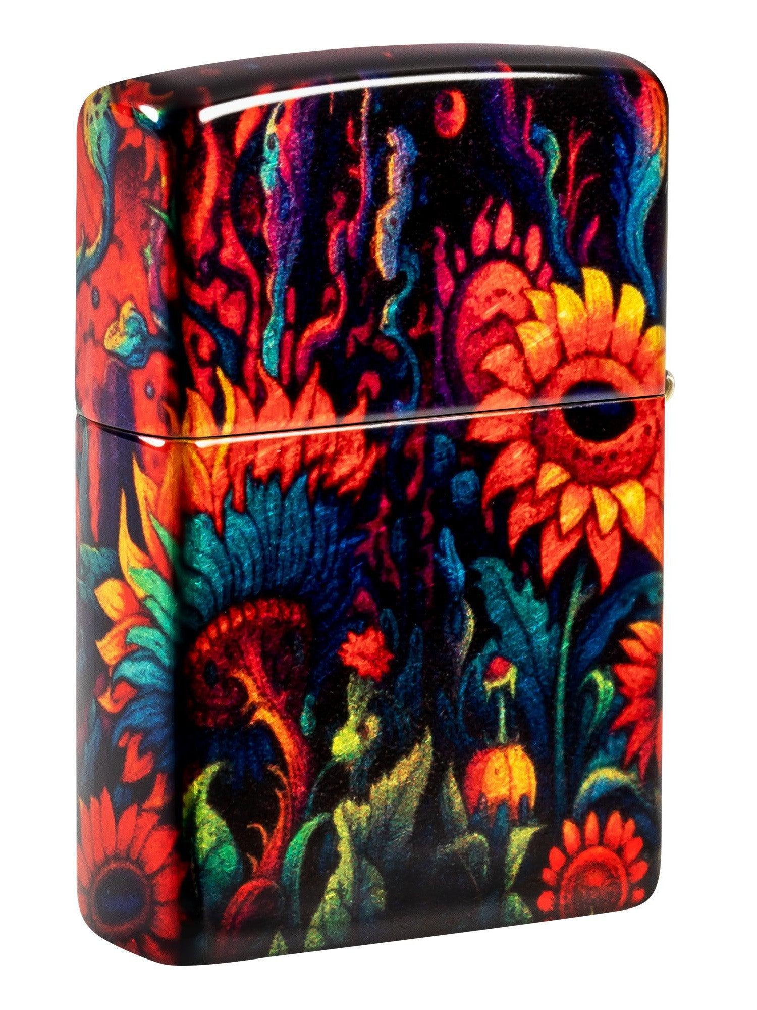 Zippo Lighter: Spooky Sunflower Design - 540 Fusion 46267
