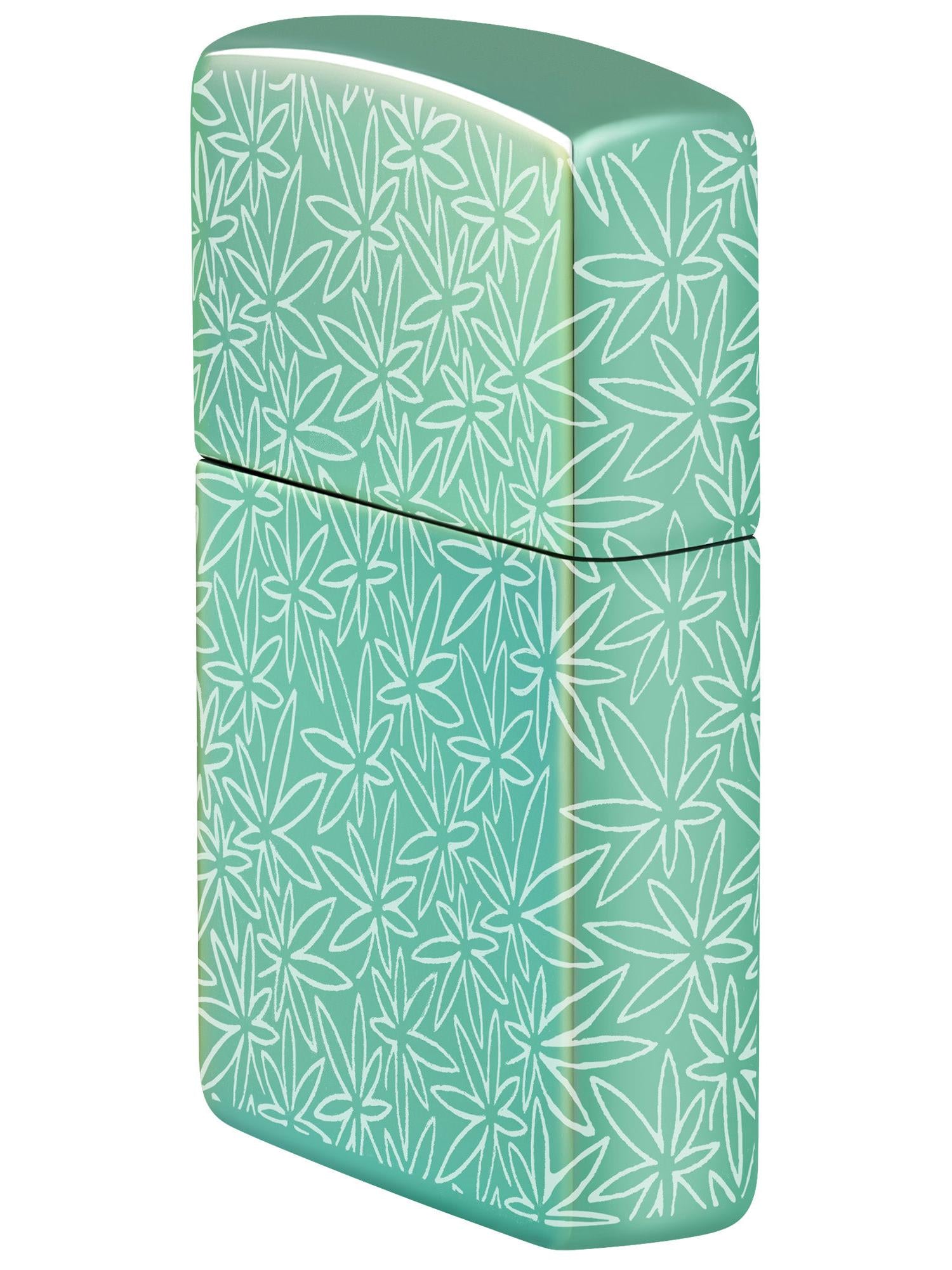 Zippo Lighter: Atomic Cannabis Design, Photo 360 - High Polish Green 46294