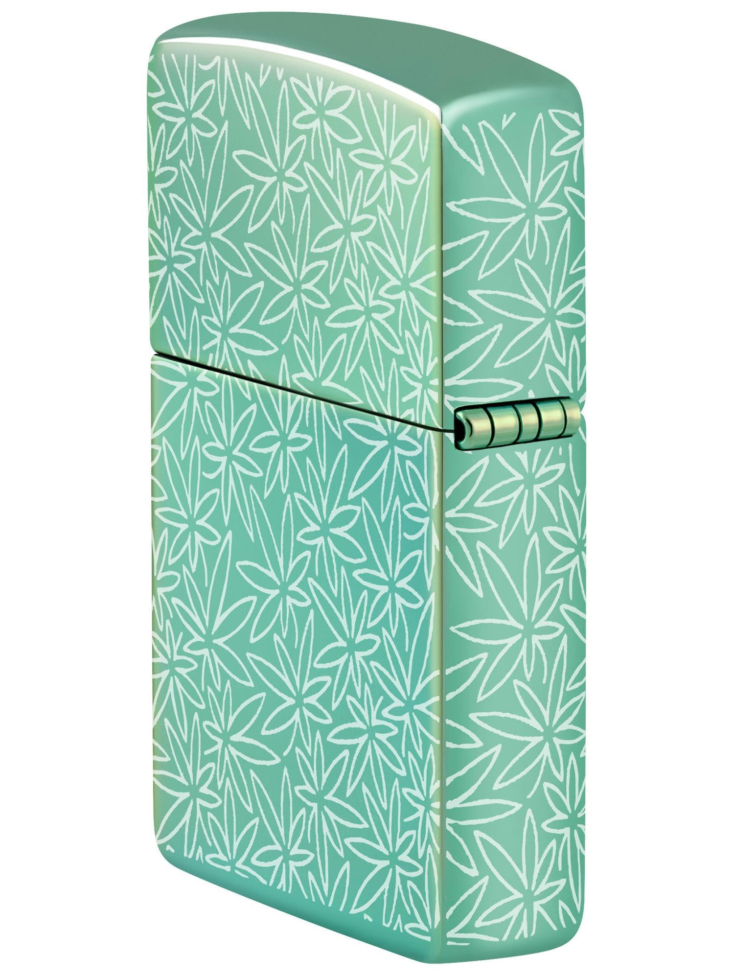 Zippo Lighter: Atomic Cannabis Design, Photo 360 - High Polish Green 46294