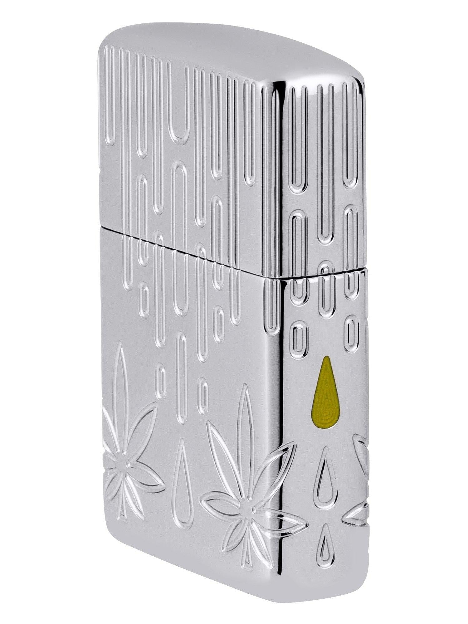 Zippo Lighter: Armor MultiCut, Waxy Weed Leaf - High Polish Chrome 46303